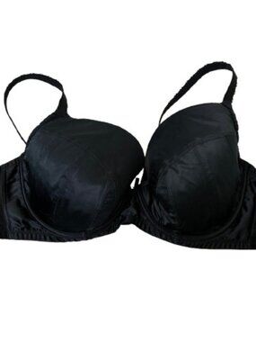Deja Day Black Underwired Full Coverage Bra Size 44D Curvy Luxe Modern Pin-up